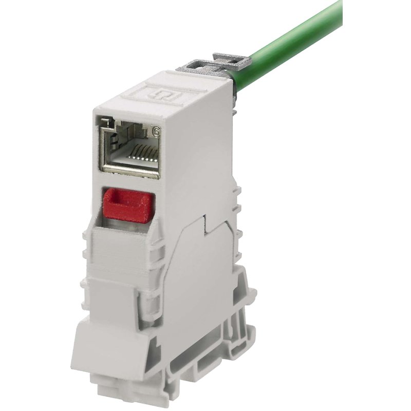 TELEGÄRTNER STX connecteur de rail avec couplage RJ45, Cat.6, gris, 18×60×34 mm